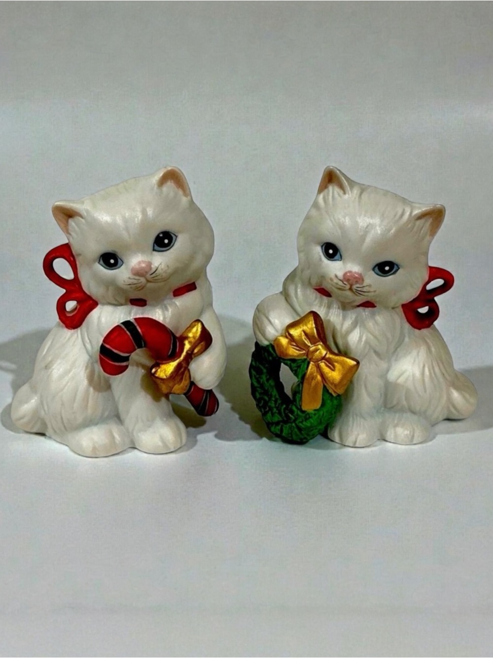 VintageβHomco Set Of 2 Christmas Kittens Figurines